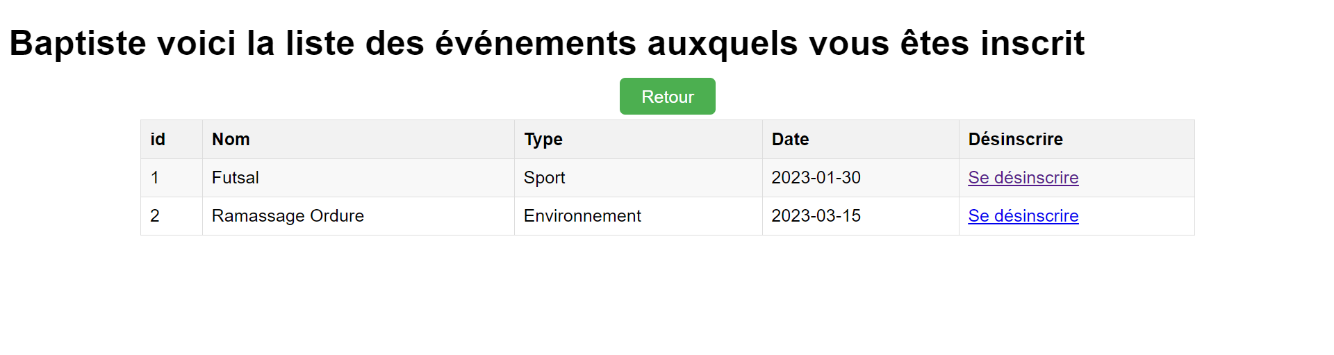 Liste inscrits